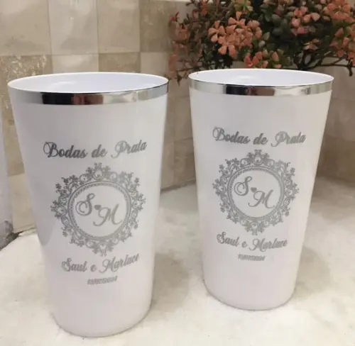 Copo Twister 500 ml Personalizado com Borda Metalizada
