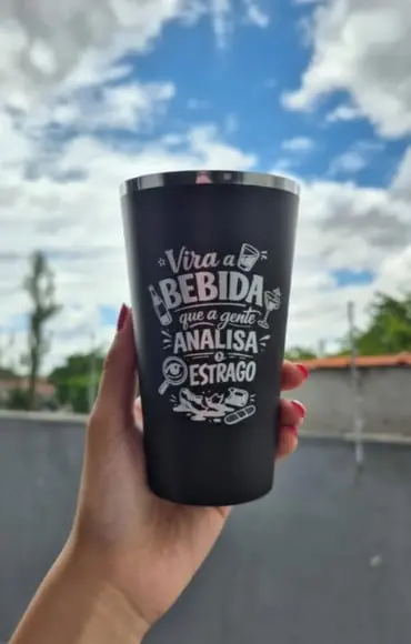 Copos Twister Preto Fosco com Borda Metalizada - Formandos