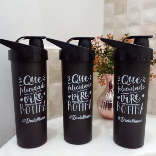 Garrafa Acqua Bio Preto 475 ml Personalizada