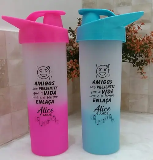 Garrafa Aqua Bio 475 ml Personalizada em 1 Cor Artes Iguais