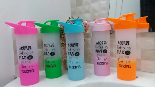 Garrafa Aqua Bio Degradê Personalizada 475 ml - Artes Iguais
