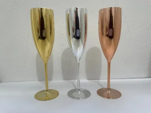 Kit 25 - Taça Champanhe Metalizada Personalizada