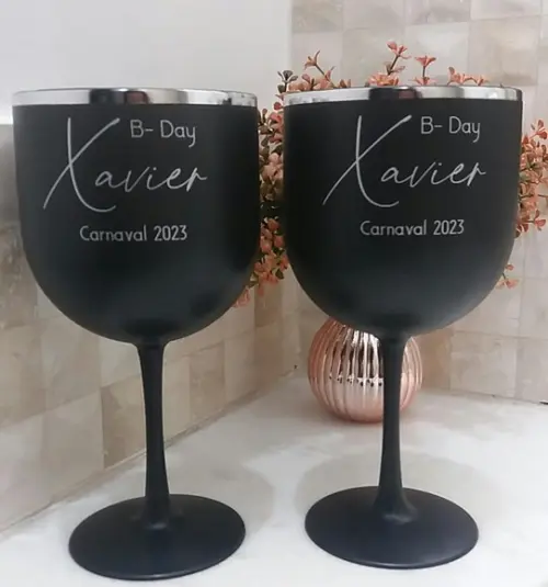Gin Preto Fosco 450 ml com Borda Metalizada Personalizada