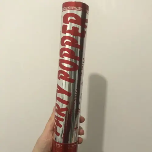 Lança Confetes Metalizado 30 cm Lacre de Segurança