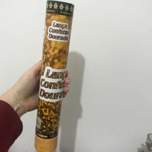 Lança Confetes Metalizado 30 cm Lacre de Segurança