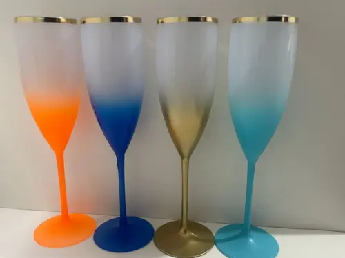 Taça Champanhe Degrade com Borda Metalizada sem Personalizaç