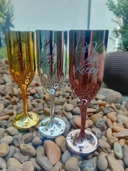 Taça Champanhe Metalizada Personalizada