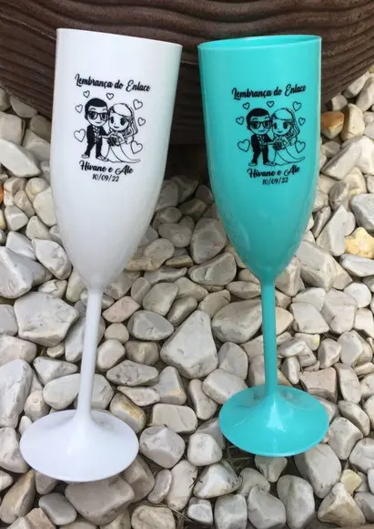 Taça de Champanhe Personalizada - Verso Grátis