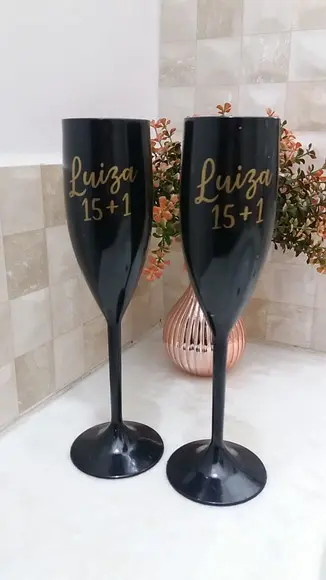 Taça de Champanhe Personalizada - Verso Grátis