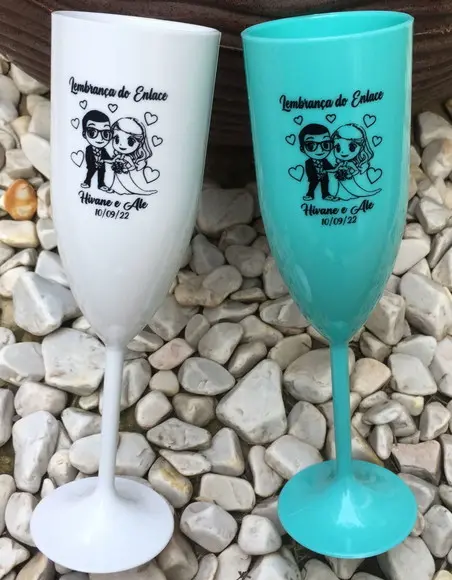 Taça de Champanhe Personalizada - Verso Grátis