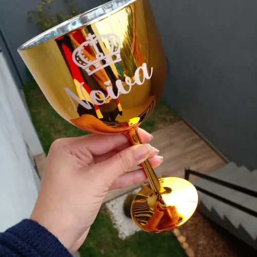 Taça de Gin 450 ml Acrílica Metalizada e Personalizada