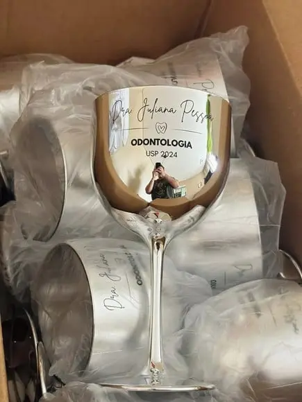 Taça de Gin Metalizada de Acrílica Personalizada
