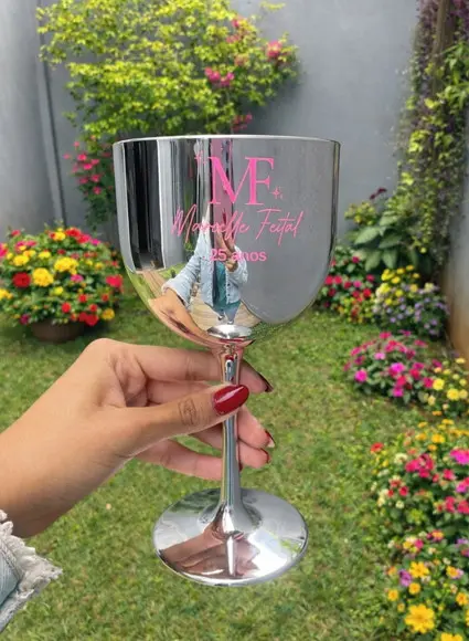 Taça de Gin Metalizada de Acrílica Personalizada