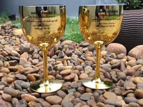 Taça de Gin Metalizada de Acrílica Personalizada