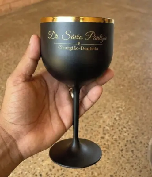 Taça Gin Preto Fosco com Borda 450 ml Personalizada