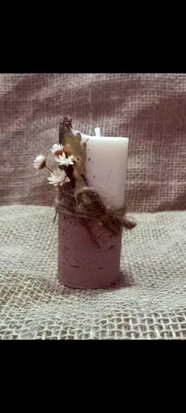 Vela Base Concreto Lembrancinha com Folha de Ouro