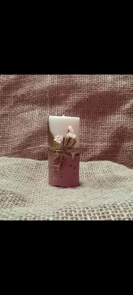 Vela Base Concreto Lembrancinha com Folha de Ouro