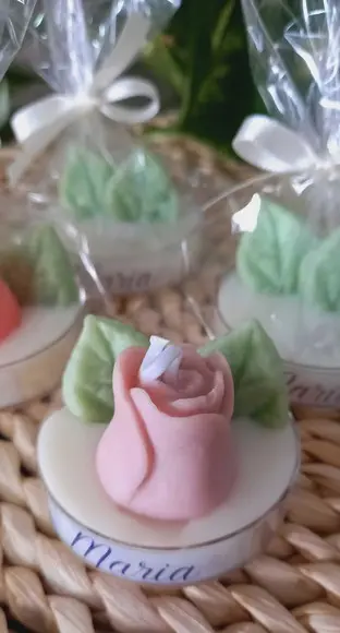Vela Botão de Rosa Lembrancinha