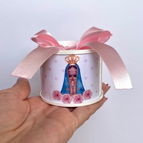 Kit Mini Tubolata Nossa Senhora Aparecida Branco 20 unidades  5x6 Tampa de Plástico branca