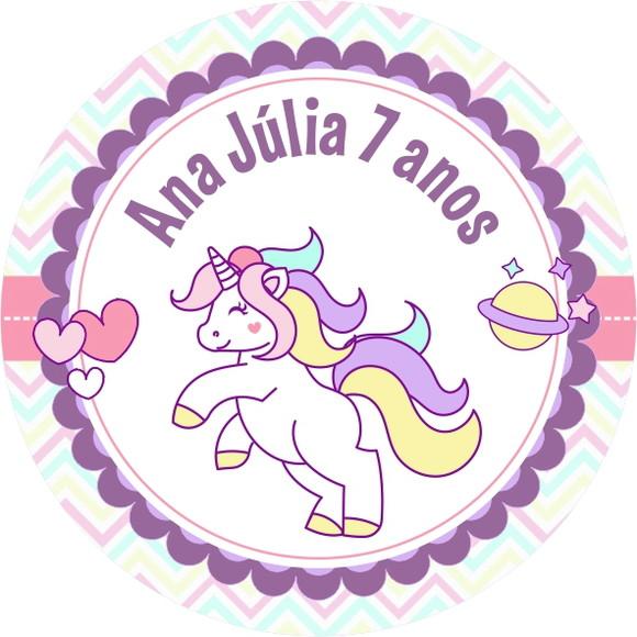 100 Adesivo Etiqueta Latinhas - Unicórnio - Personalizados