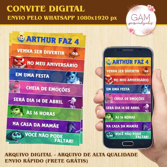 20 Foto Imã + Convite Digital - Divertida Mente