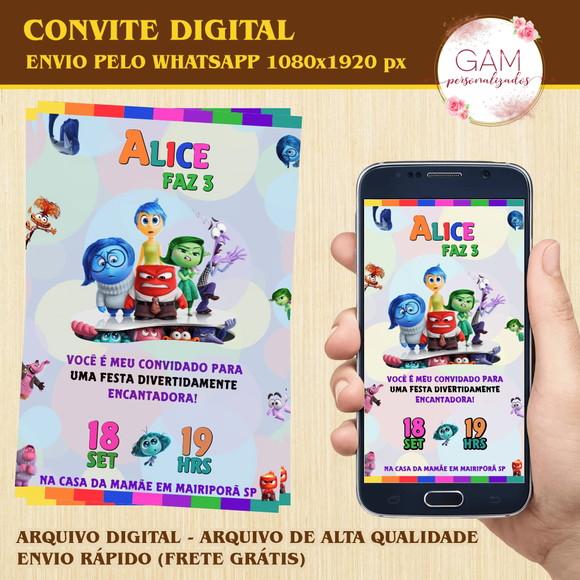 20 Foto Imã + Convite Digital - Divertida Mente