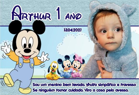 20 Foto Imã 10x15 - Mickey Baby Foto Lembrança