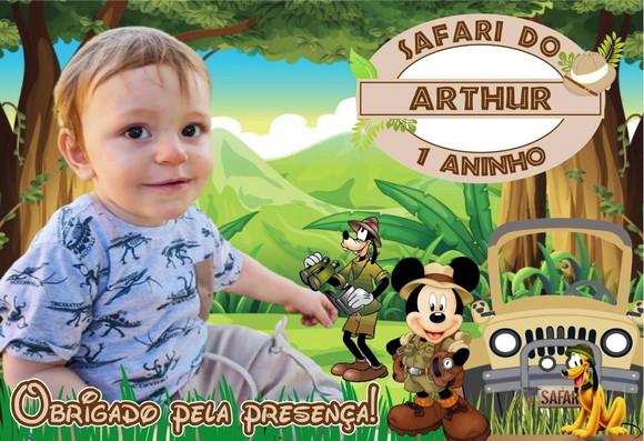 20 Foto Imã 10x15 - Mickey Safari - Foto Lembrança