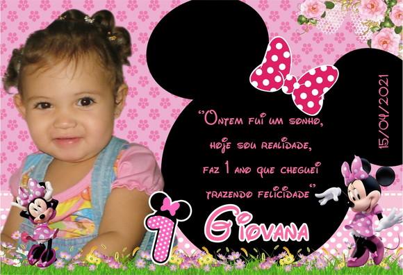 20 Foto Imã 10x15 - Minnie Rosa - Foto Lembrança