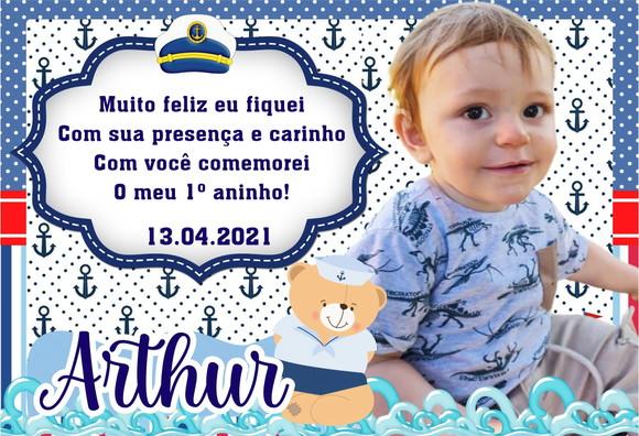 20 Foto Imã 10x15 - Urso Marinheiro - Foto Lembrança