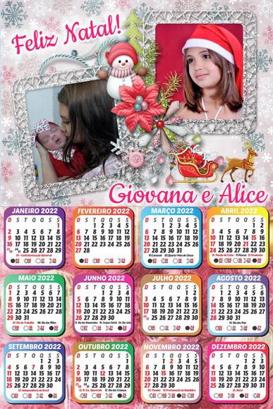 20 Foto Imã Calendário 10x15 Natal 2022