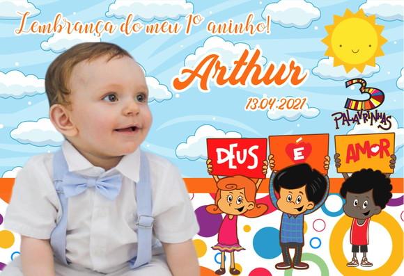 20 Foto Imã Personalizado - 3 palavrinhas Meninos