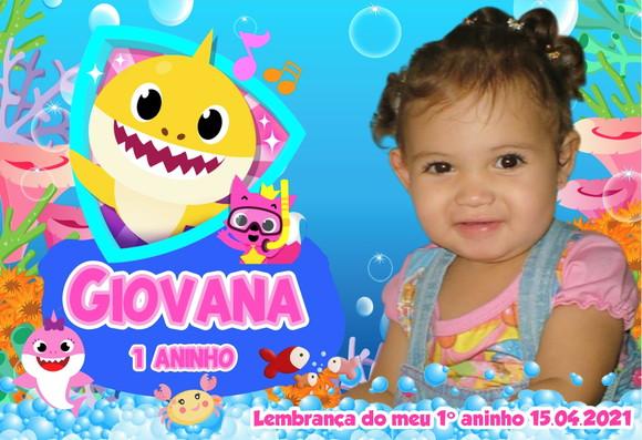 20 Foto Imã Personalizado - Baby Shark Rosa - Lembrancinha