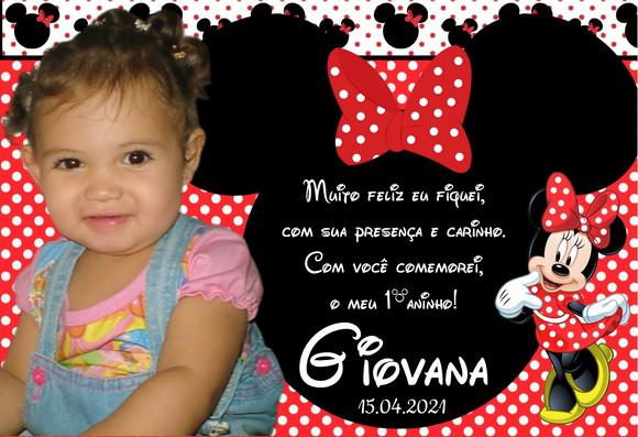 20 Foto Imã Personalizado - Minnie Vermelha Lembrancinha