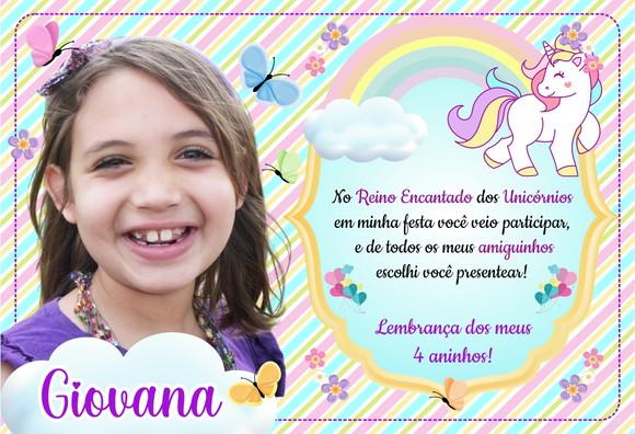 20 Foto Imã Personalizado - Unicórnio 10x15cm