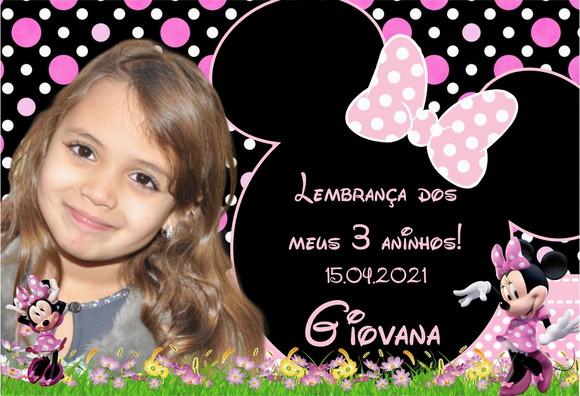 25 Foto Imã Personalizado - Minnie Rosa - Foto Lembrança