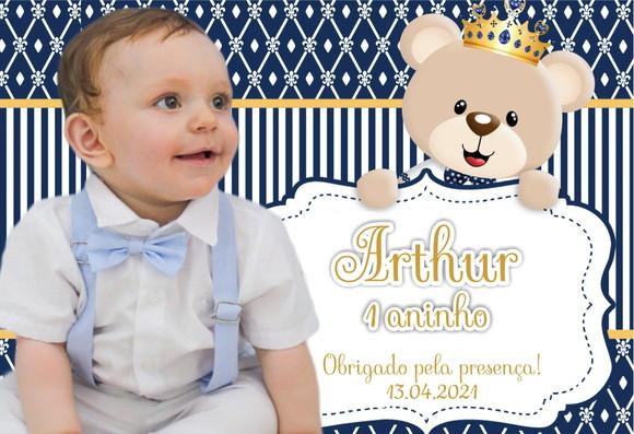 30 Foto Imã Lembraninha Personalizada - Urso Príncipe