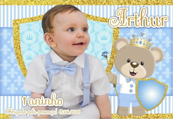 30 Foto Imã Lembraninha Personalizada - Urso Príncipe