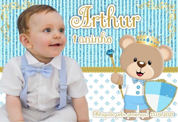 30 Foto Imã Lembraninha Personalizada - Urso Príncipe