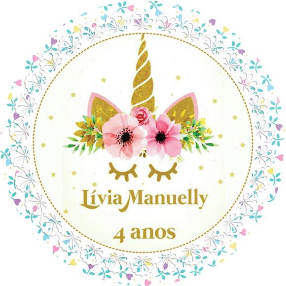 Adesivo Etiqueta Latinhas - Unicórnio - 50 unidades