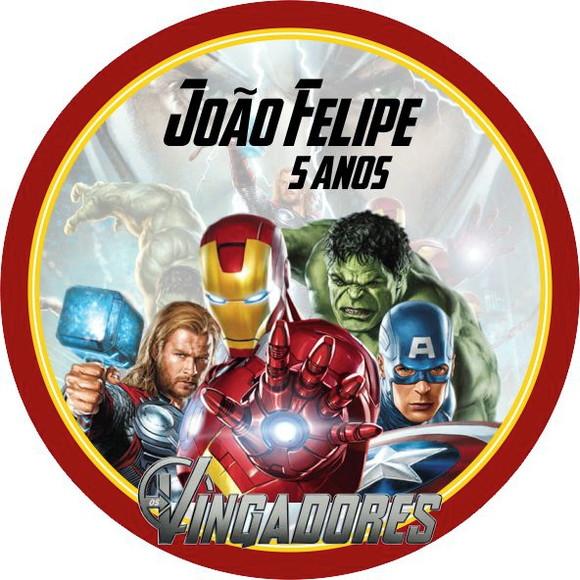 Adesivo Etiqueta Latinhas Vingadores - 100 unidades