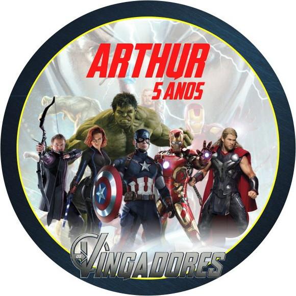 Adesivo Etiqueta Latinhas Vingadores - 100 unidades