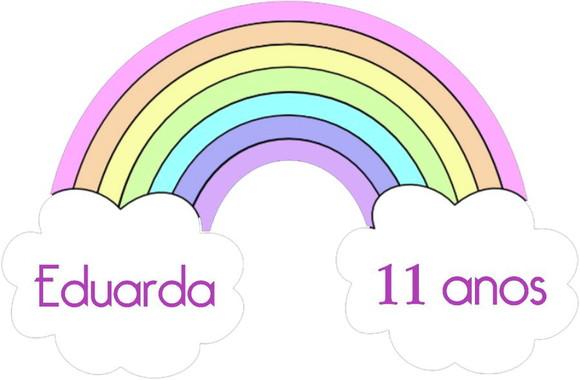 Apliques Unicórnio Com Nome e Idade - 100 Unidades - 5cm