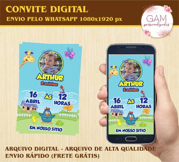 Convite Arte Digital Peronsalizado Galinha Pintadinha