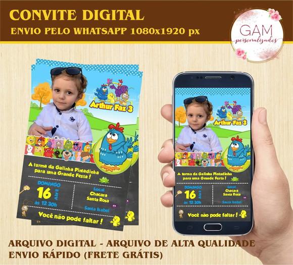Convite Arte Digital Peronsalizado Galinha Pintadinha