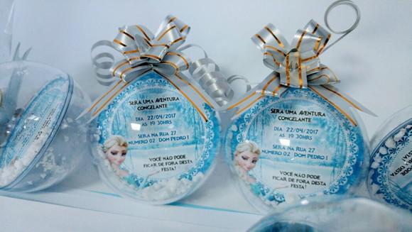 Convite Bola De Acrílico Frozen 10uni