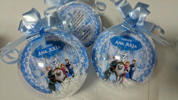 Convite Bola De Acrílico Frozen 10uni