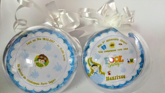 Convite Bola De Acrílico Personalizada 10 uni