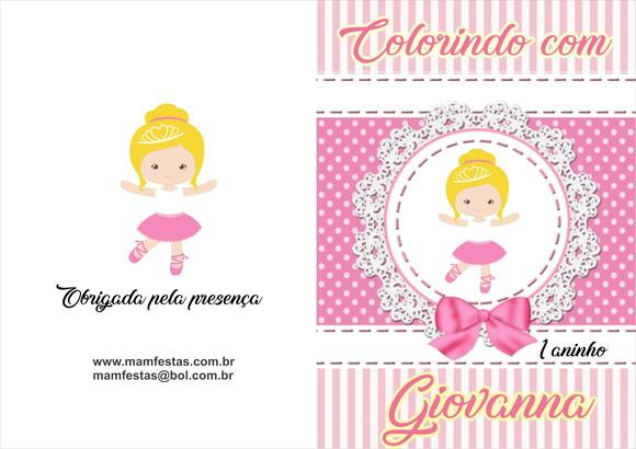Livrinho Revista Para Colorir + Giz De Cera Bailarina