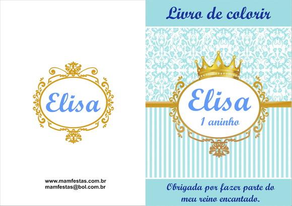 Livrinho Revista Para Colorir + Giz De Cera Coroa Azul